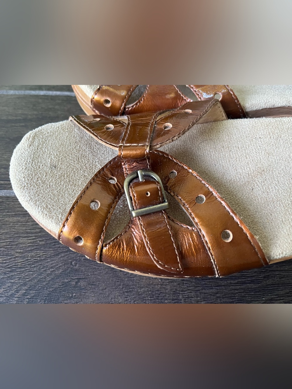 Dansko Sissy Patent Leather Copper Brown Clog Sandals Sz 40(US9.5-10) 9805162200 - Picture 5 of 15